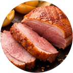 Sliced roast duck