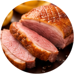 Sliced roast duck